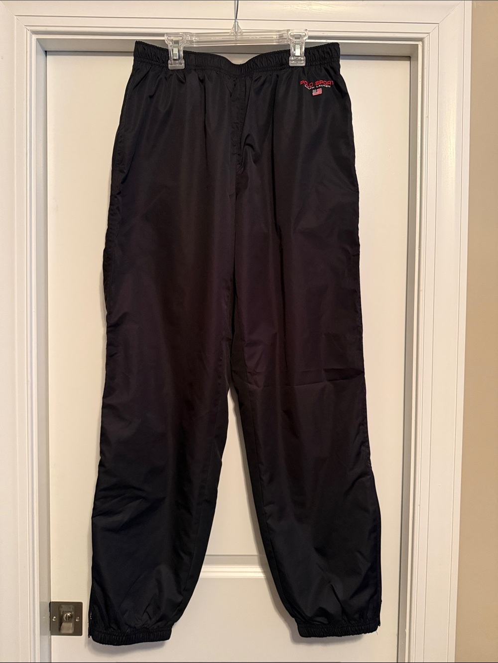 Polo by Ralph Lauren Black Men's Jogger Track Pants with Red Logo